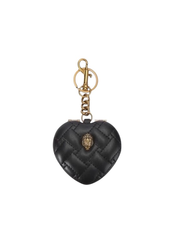 Kurt Geiger Accessories - Kurt Geiger Black Quilted Heart Mirror Bag Charm